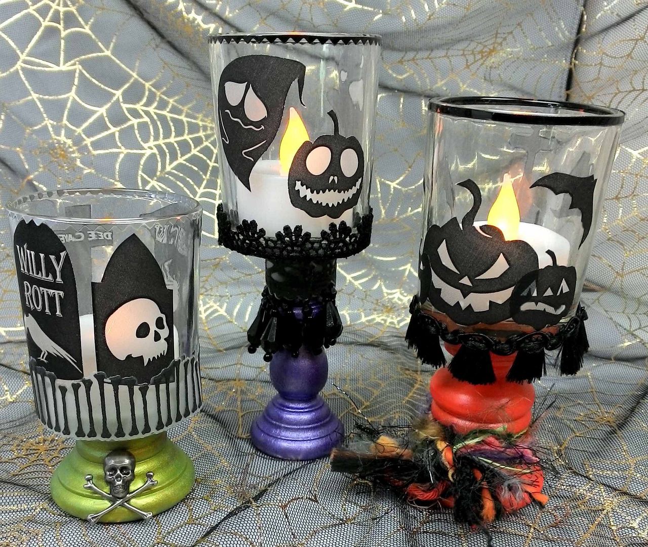 Artfully Musing Festive Halloween Votives and Candles NEW Collage